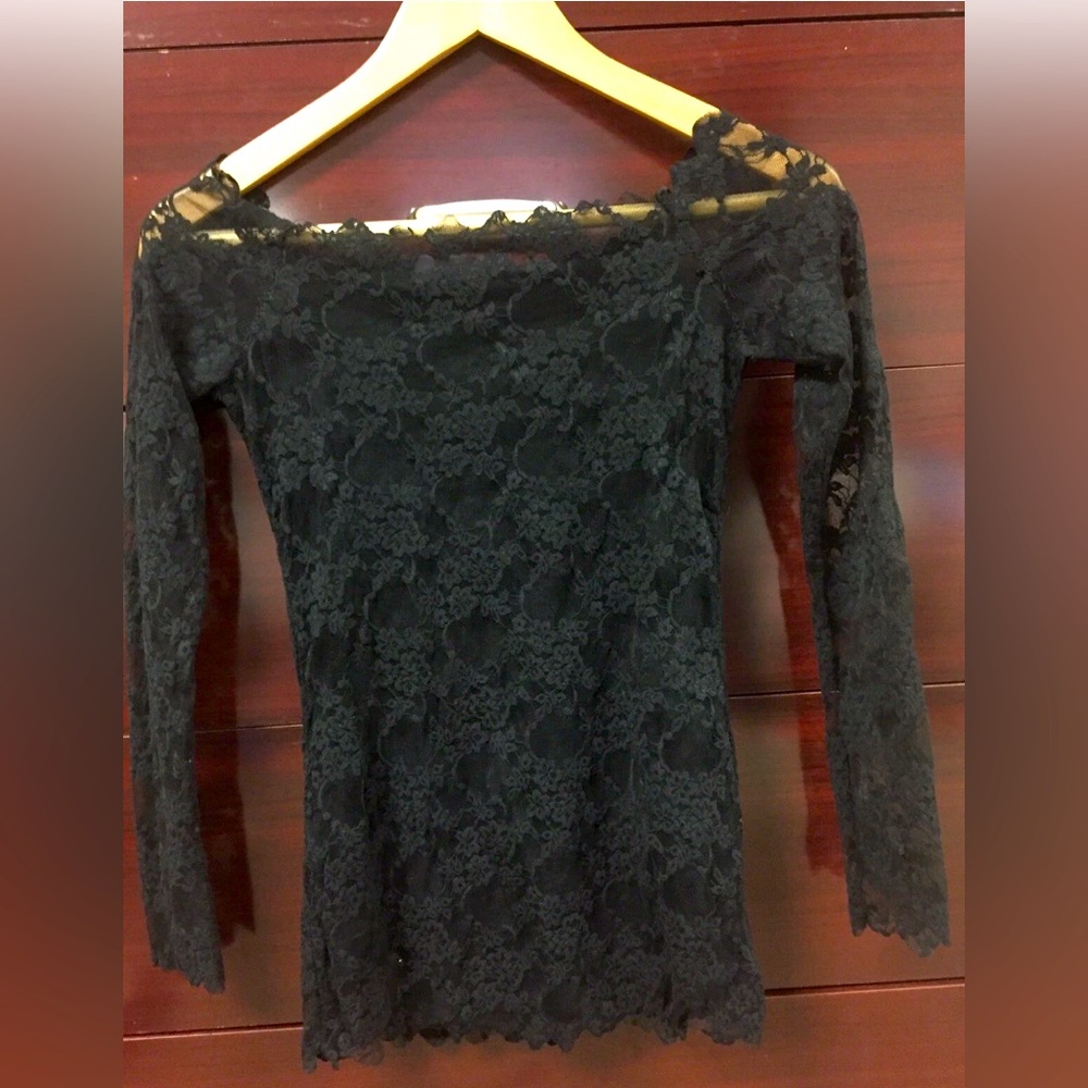 Elegant Black Lace Off-Shoulder Top